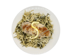 Lemon Spinach Pasta w/ Parmesan Crusted Chicken