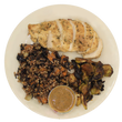 Maple Balsamic Glazed Chicken w/ Wild Rice Pilaf & Brussels Sprouts