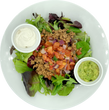 Fiesta Salad - Beef Taco Salad with Cashew Sour Cream, Guacamole & Pico de Gallo