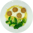 Classic Italian Meatballs and Cauliflower Alfredo Sauce with Spaghetti Squash Noodles