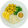 Orange Mango Chicken with Coconut Cauliflower Rice and Bok Choy