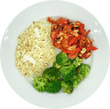 Cashew Chicken Stir-Fry with Red Peppers, Broccoli and Cauli-rice